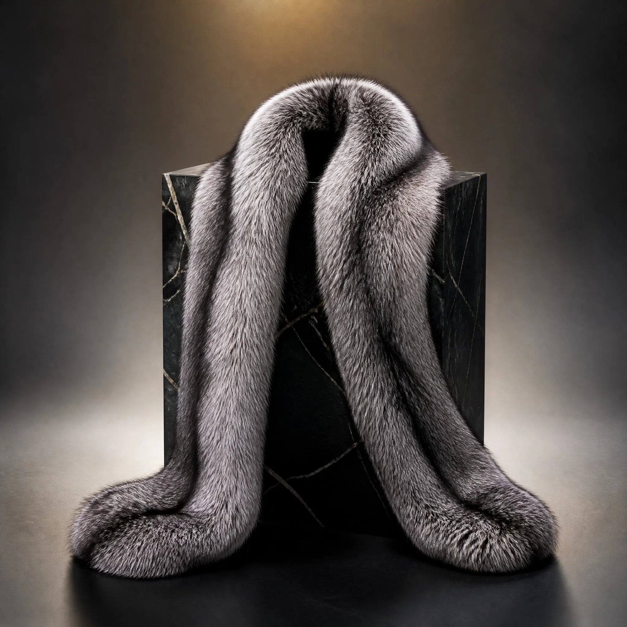Silver fox fur stole by Maison Fourrure